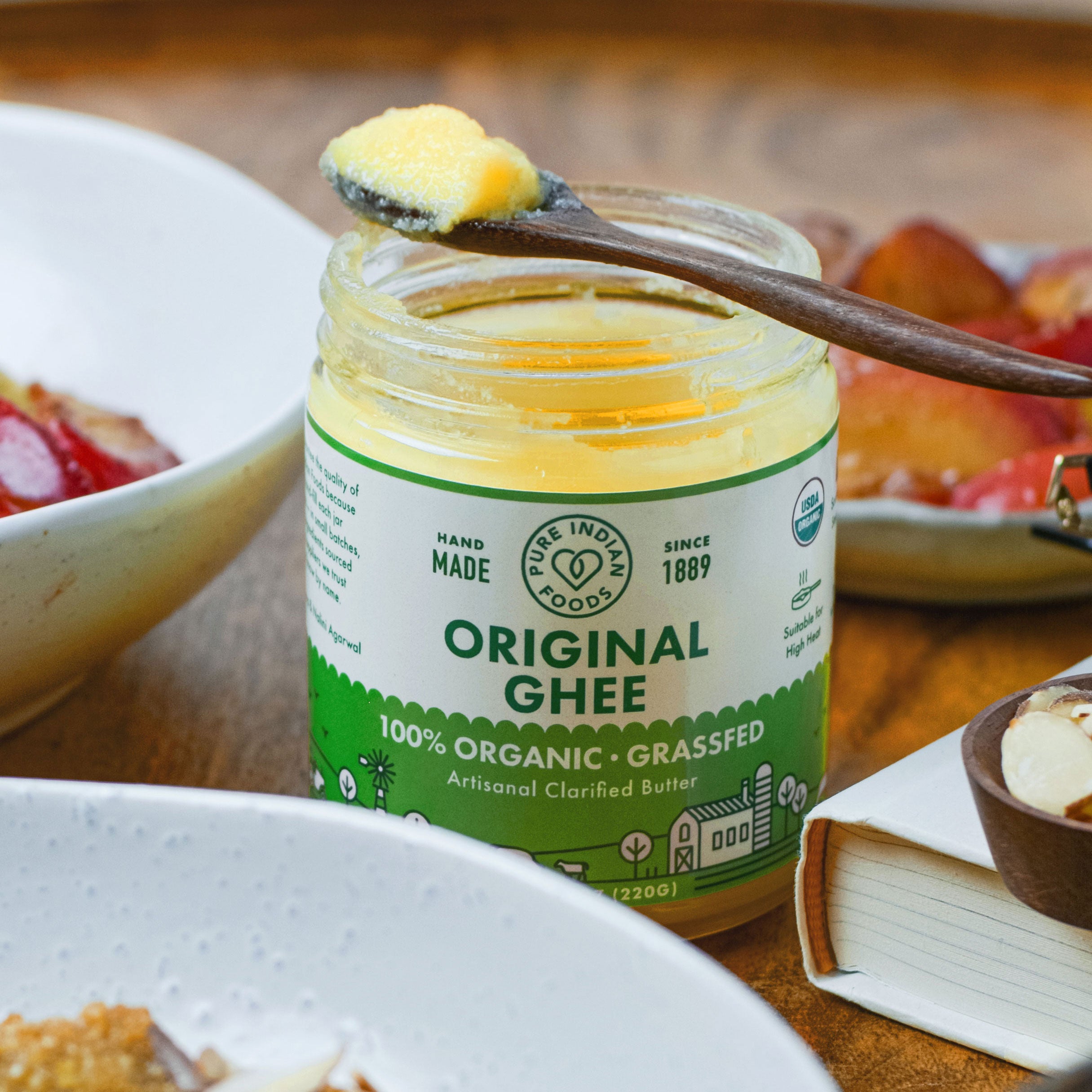  Grassfed Organic Ghee 7.8 Oz - Pure Indian Foods(R) Brand :  Baking And Cooking Ghee : Grocery & Gourmet Food