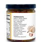 Ingredients label on a jar of Organic Fermented Indian Garlic Pickle, a spicy pickled garlic achaar from Pure Indian Foods.