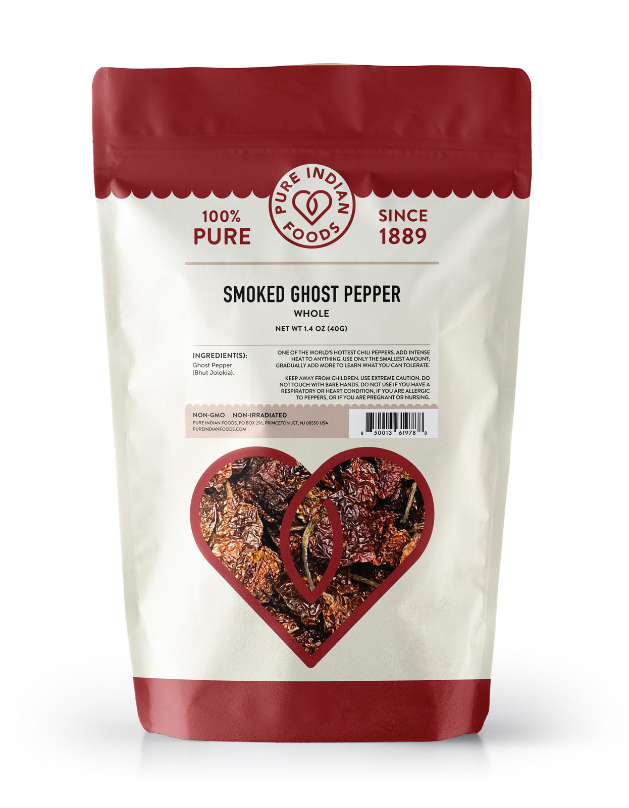 Ghost Pepper (Smoked Bhut Jolokia) Whole Peppers - 1.4 oz