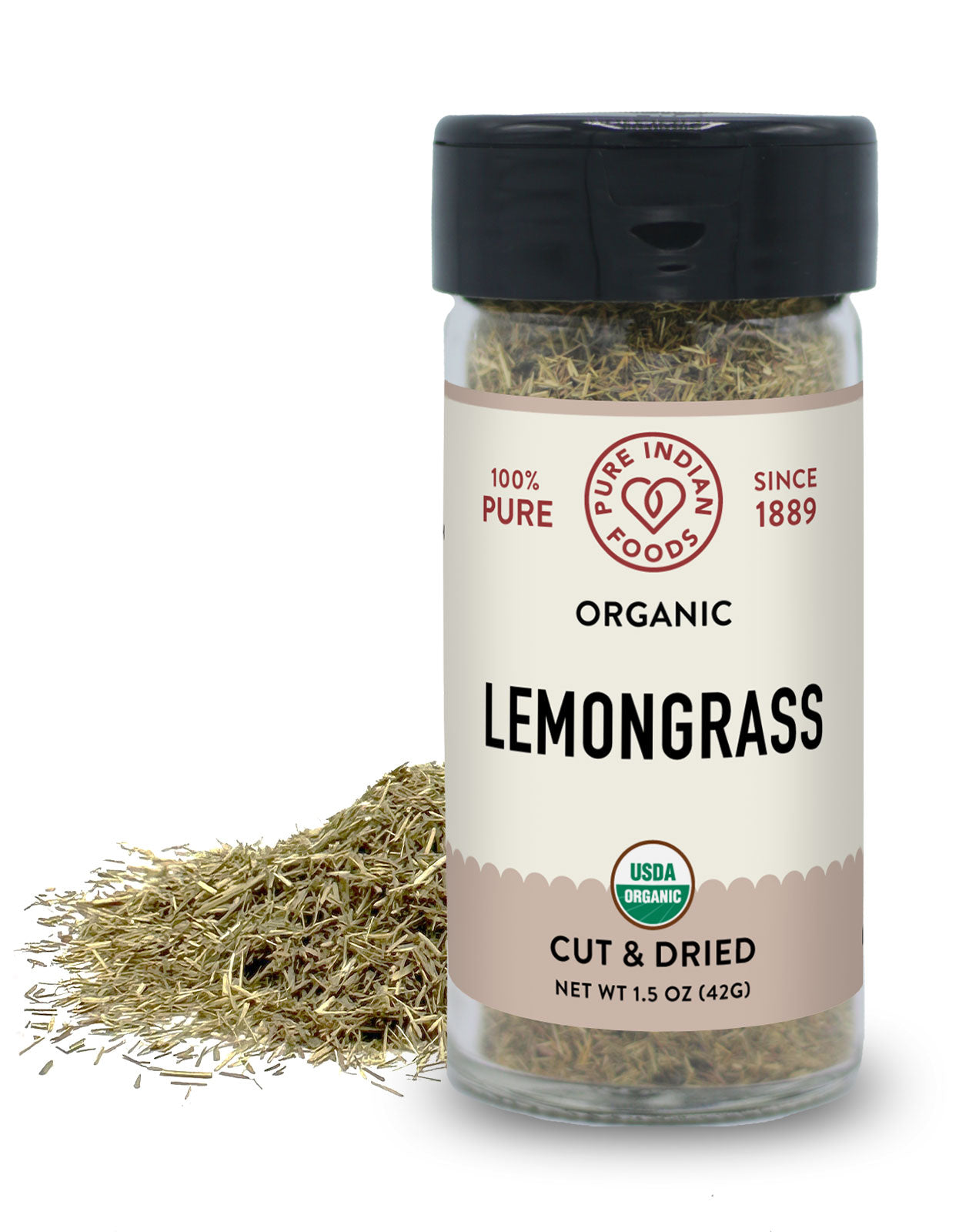 Lemongrass, Cut & Dried, Certified Organic - 1.5 oz