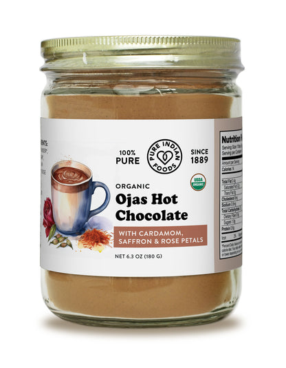 Ojas Hot Chocolate with Cardamom, Saffron, & Rose, Certified Organic - 6.3 oz