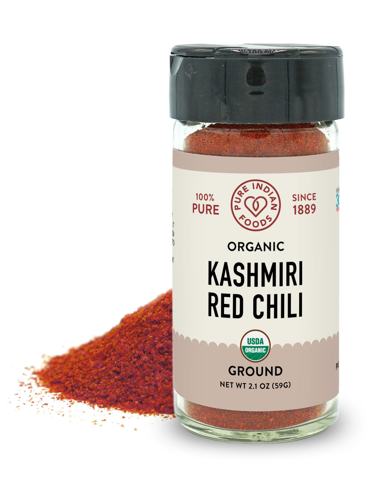 Kashmiri Chili Pepper Ground (Mild), Certified Organic – Pure